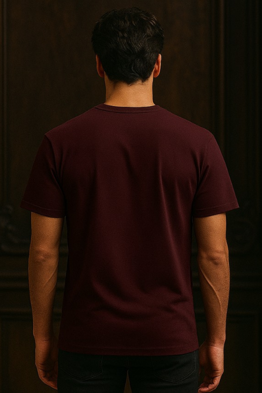 Alpha hue men Supima T-Shirt in burgundy made of premium cotton sea turtle shirt fabric