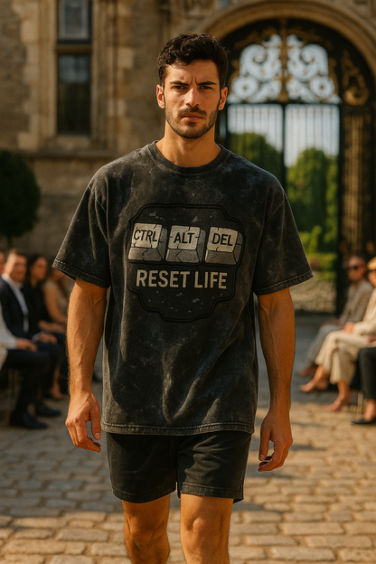 Men Acid Washed Oversized Tee