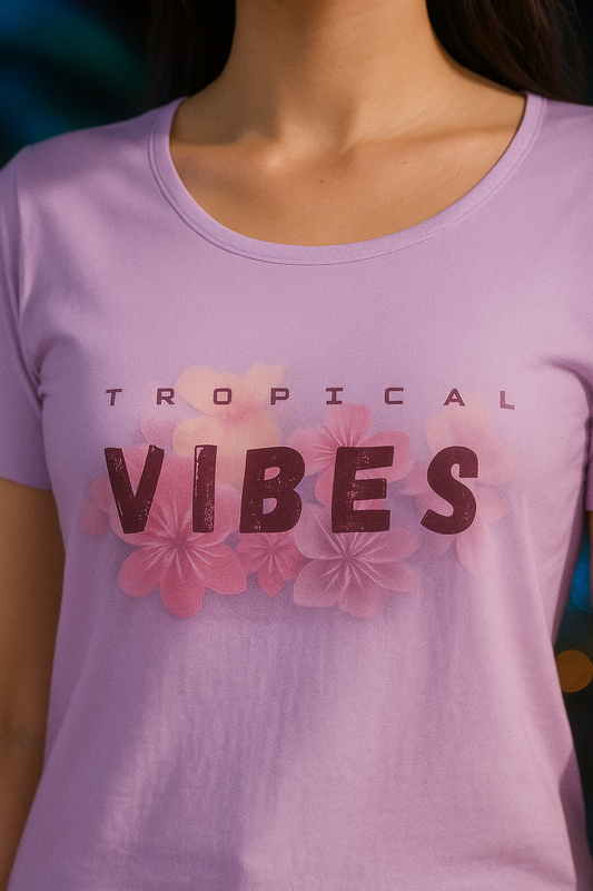 alpha hue Women's Classic T-Shirt with Tropical Vibes Print