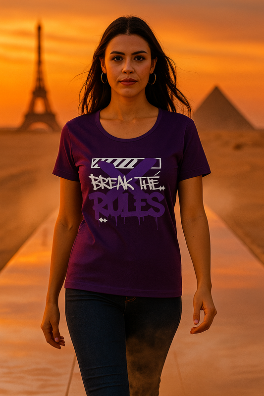 alpha hue Women's Graphic T-Shirt Classic Fit Purple