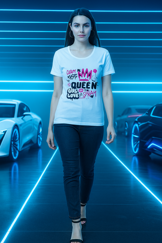 Alpha Hue Queen Print T-Shirt for Women - Stylish & Comfortable
