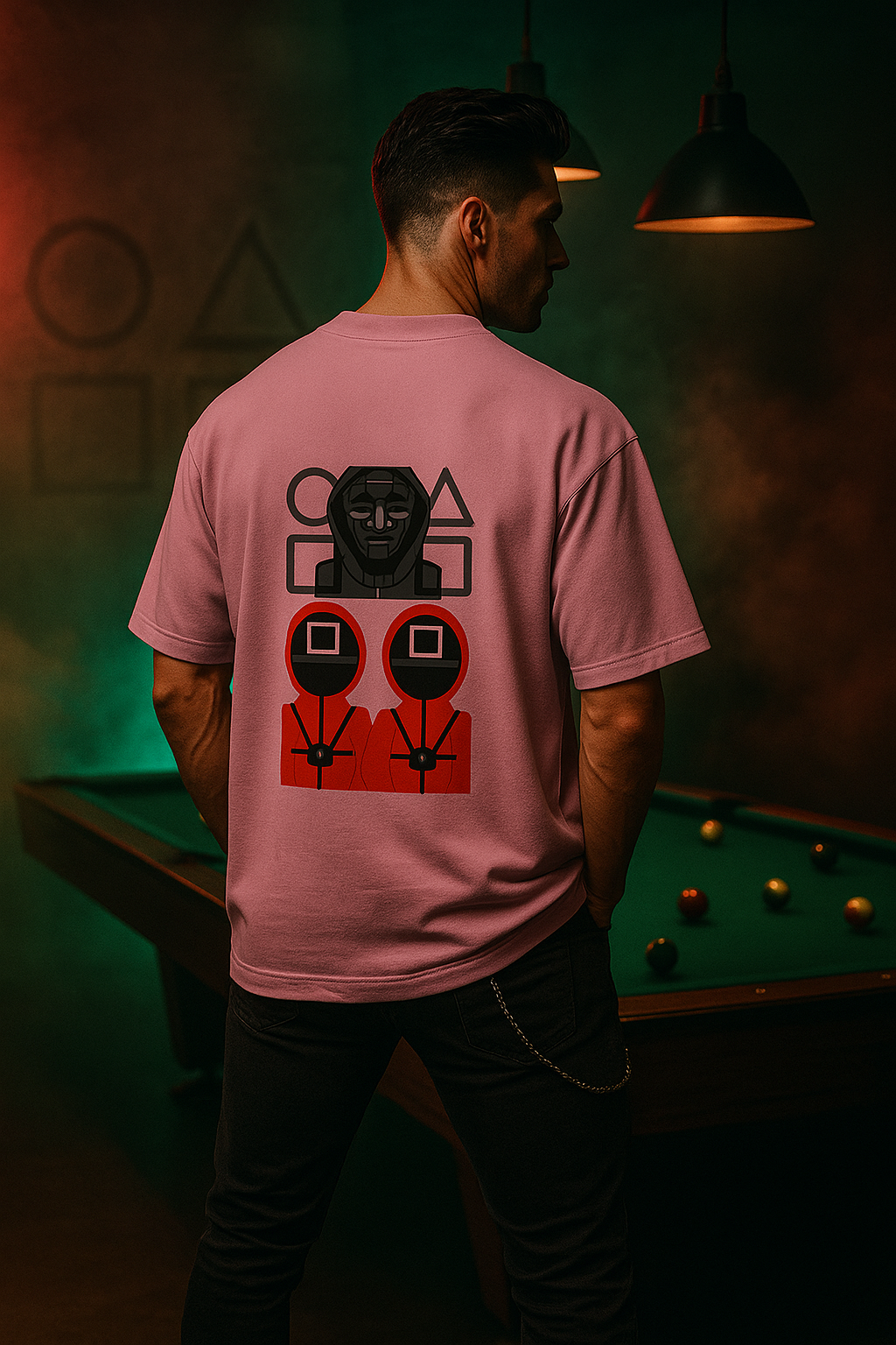 alpha hue Oversized Terry T-Shirt for Men with Graphic Print
