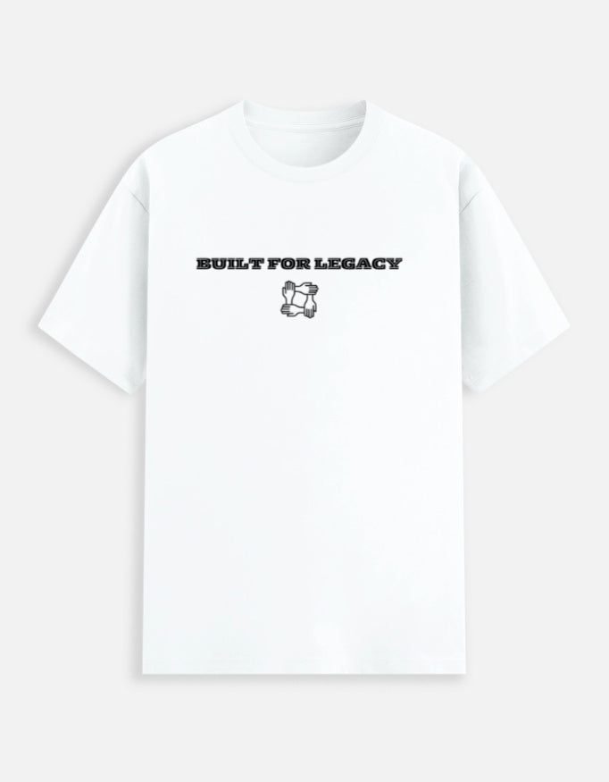 Alpha hue men stretch t-shirt in white with built for legacy print comfortable stretch cotton tee