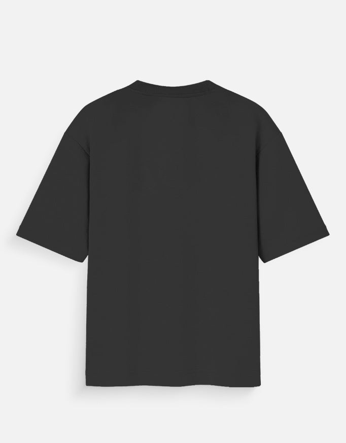 ALPHA HUE men oversized standard black squid game t-shirt shown from the back