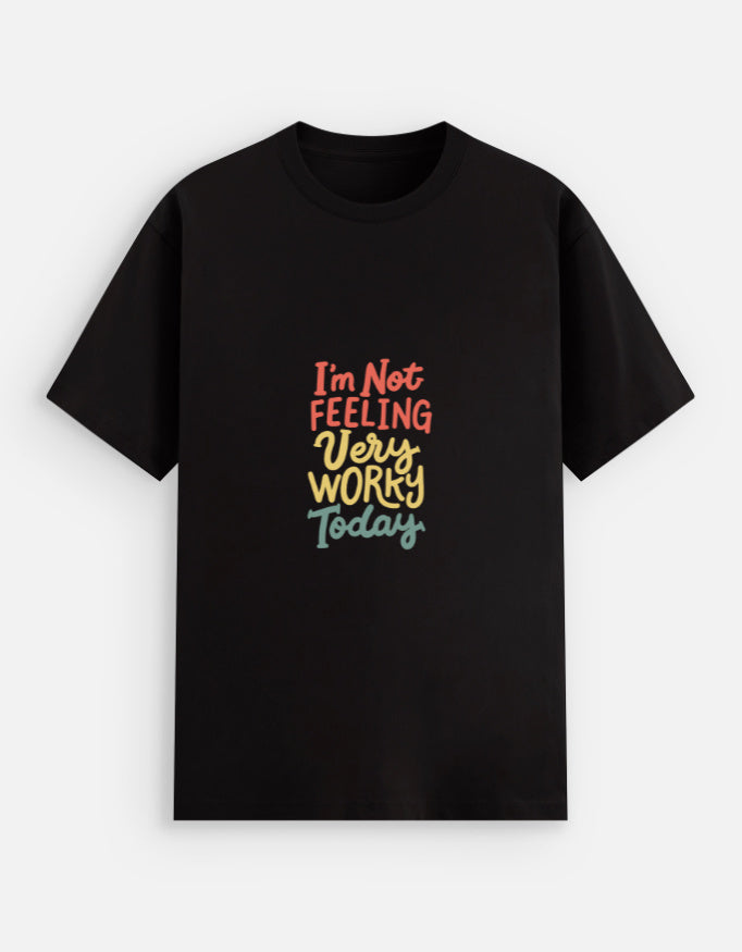 Alpha Hue men stretch black graphic tee for men casual wear with colorful text design