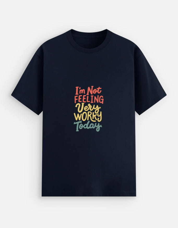 Alpha Hue men stretch black graphic tee for men casual wear with colorful text print