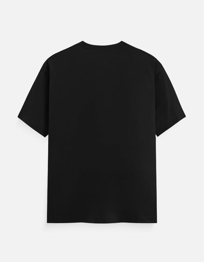 Black men's classic crew neck t-shirt by alpha hue with short sleeves and simple design