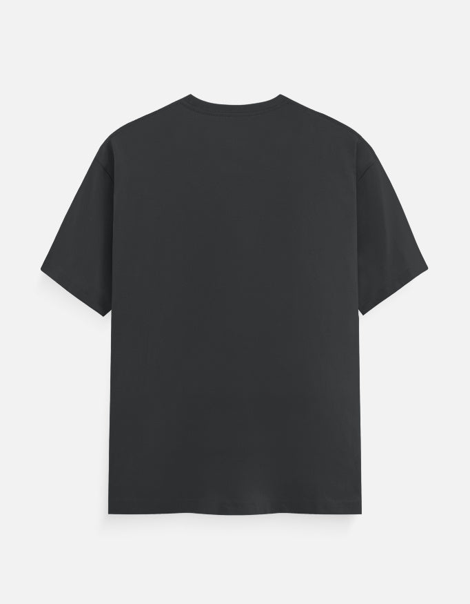 Alpha hue black men's classic crew neck t-shirt with short sleeves and simple design