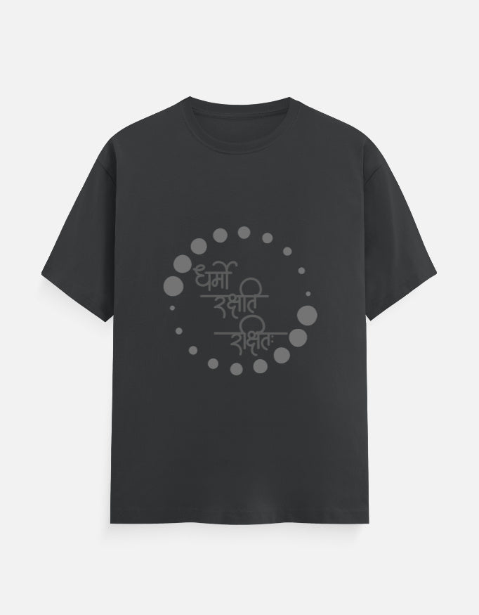 Alpha Hue black men's classic crew neck t-shirt with circular graphic design on front
