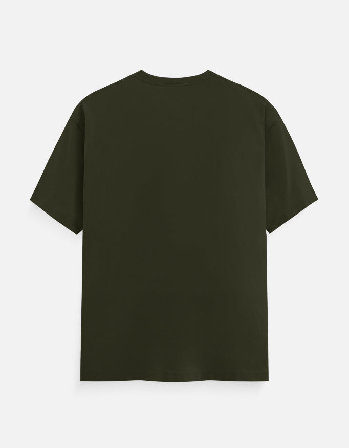 Alpha hue men's classic crew neck t-shirt in solid dark green color with short sleeves