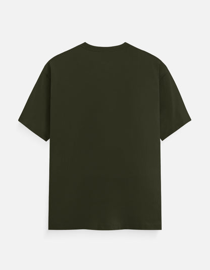 Alpha hue men's classic crew neck t-shirt in solid dark green color with short sleeves