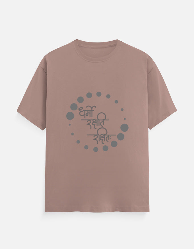 Alpha Hue men's classic crew neck t-shirt in muted brown with circular graphic design on front