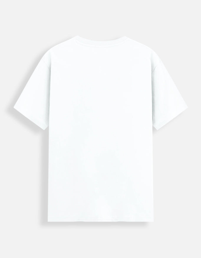 ALPHA HUE plain white men's stretch t-shirt with short sleeves and crew neck back view