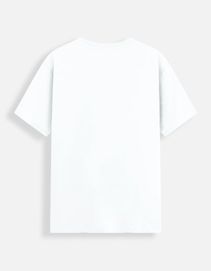 ALPHA HUE plain white men's stretch t-shirt with short sleeves and crew neck back view