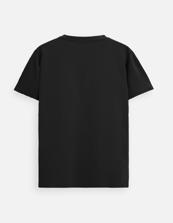 Black Supima cotton t-shirt for men with short sleeves and crew neck by ALPHA HUE