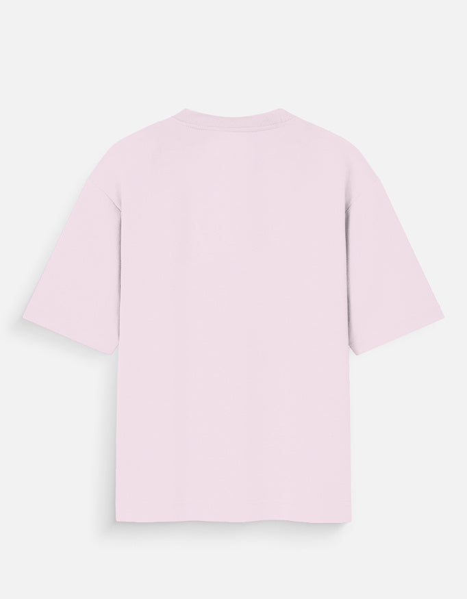 ALPHA HUE women oversized t-shirt in light pink color shown from back with short sleeves