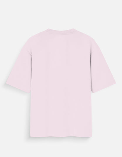 ALPHA HUE women oversized t-shirt in light pink color shown from back with short sleeves