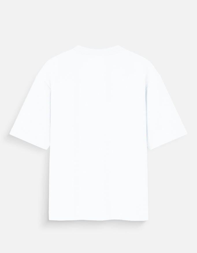 ALPHA HUE white women oversized t-shirt with a relaxed fit and short sleeves