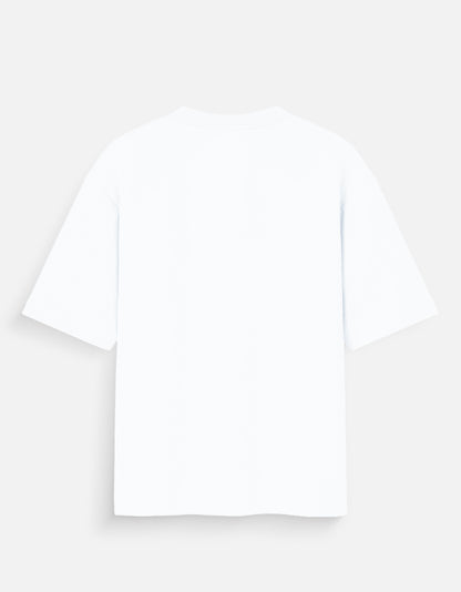 ALPHA HUE white women oversized t-shirt with a relaxed fit and short sleeves