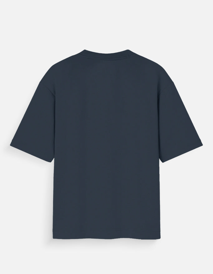 ALPHA HUE women's oversized t-shirt in navy blue with short sleeves and a relaxed fit